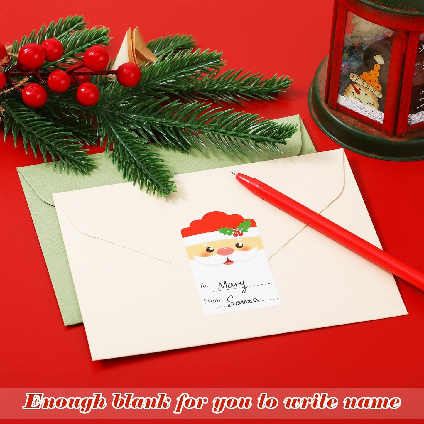 800 Pcs Christmas Gift Tag Stickers Self Adhesive Xmas Labels Cute Style