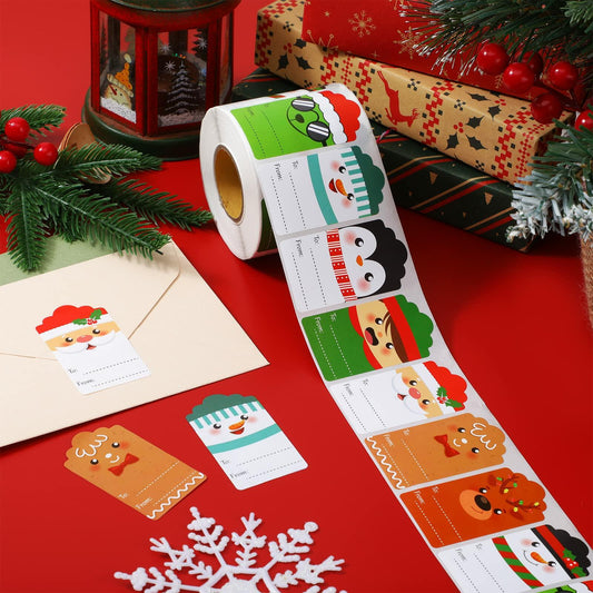 800 Pcs Christmas Gift Tag Stickers Self Adhesive Xmas Labels Cute Style