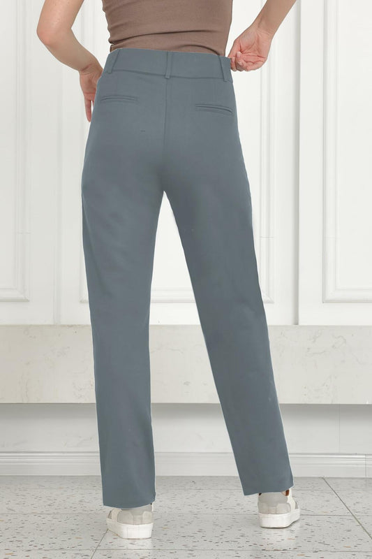 Women's Dress Pants Straight Work High Waisted Grey 29" Inseam Size 29