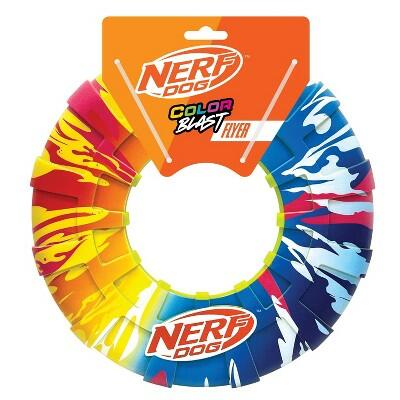 NERF TPR Color Blast Flyer Dog Toy Flying Disc Durable All Sizes