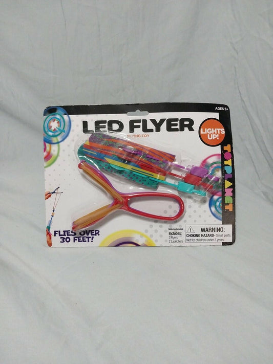Big Time Toys LED Flyer Flying Toy 2 Launchers Battery Included Plastic