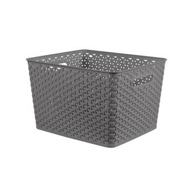 Brightroom Large Y-Weave Decorative Storage Basket 18L BPA-Free Handles