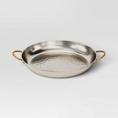 Threshold™ Coastal 14" Stainless Steel Round Serving Tray with Handle