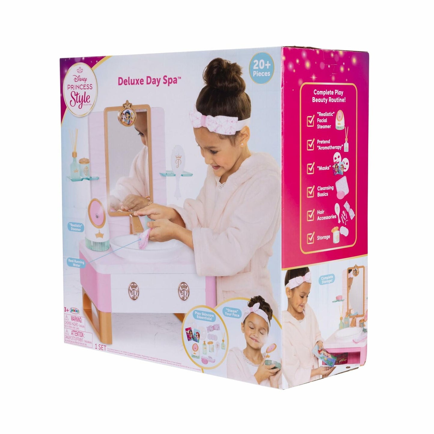 Disney Princess Deluxe Day Spa Playset with Steamer & 20+ Skincare Pieces