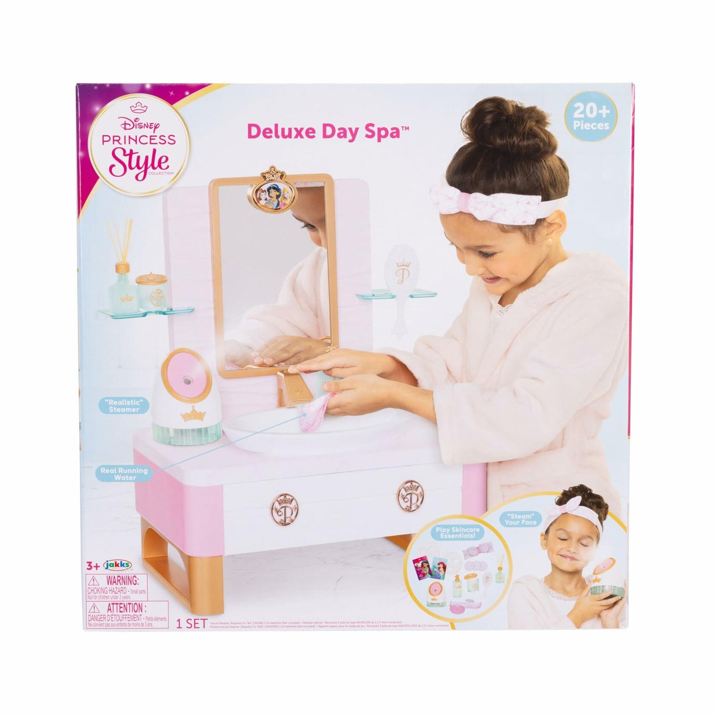 Disney Princess Deluxe Day Spa Playset with Steamer & 20+ Skincare Pieces