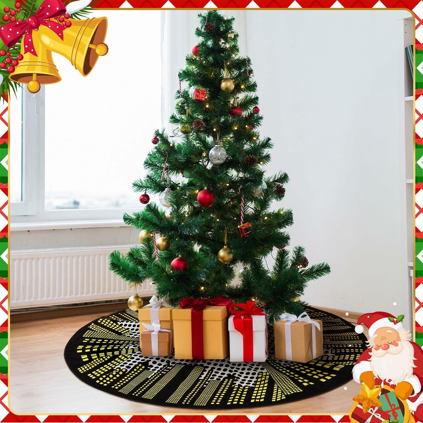 Boao Magic World Christmas Tree Skirt Vintage Envelope Design Rustic Xmas
