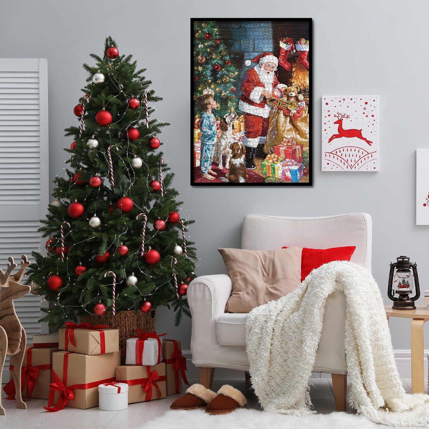Christmas Eve Secret Painting 1000pc Adult Jigsaw Puzzle Winter Art Santa