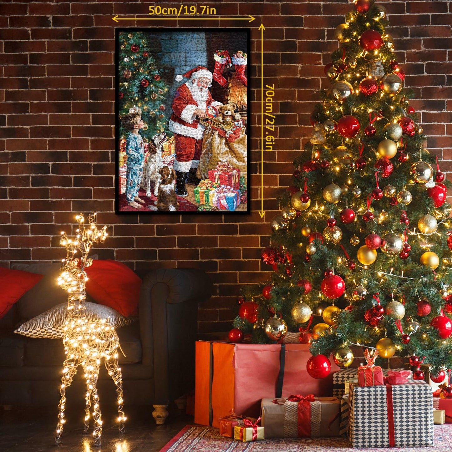 Christmas Eve Secret Painting 1000pc Adult Jigsaw Puzzle Winter Art Santa