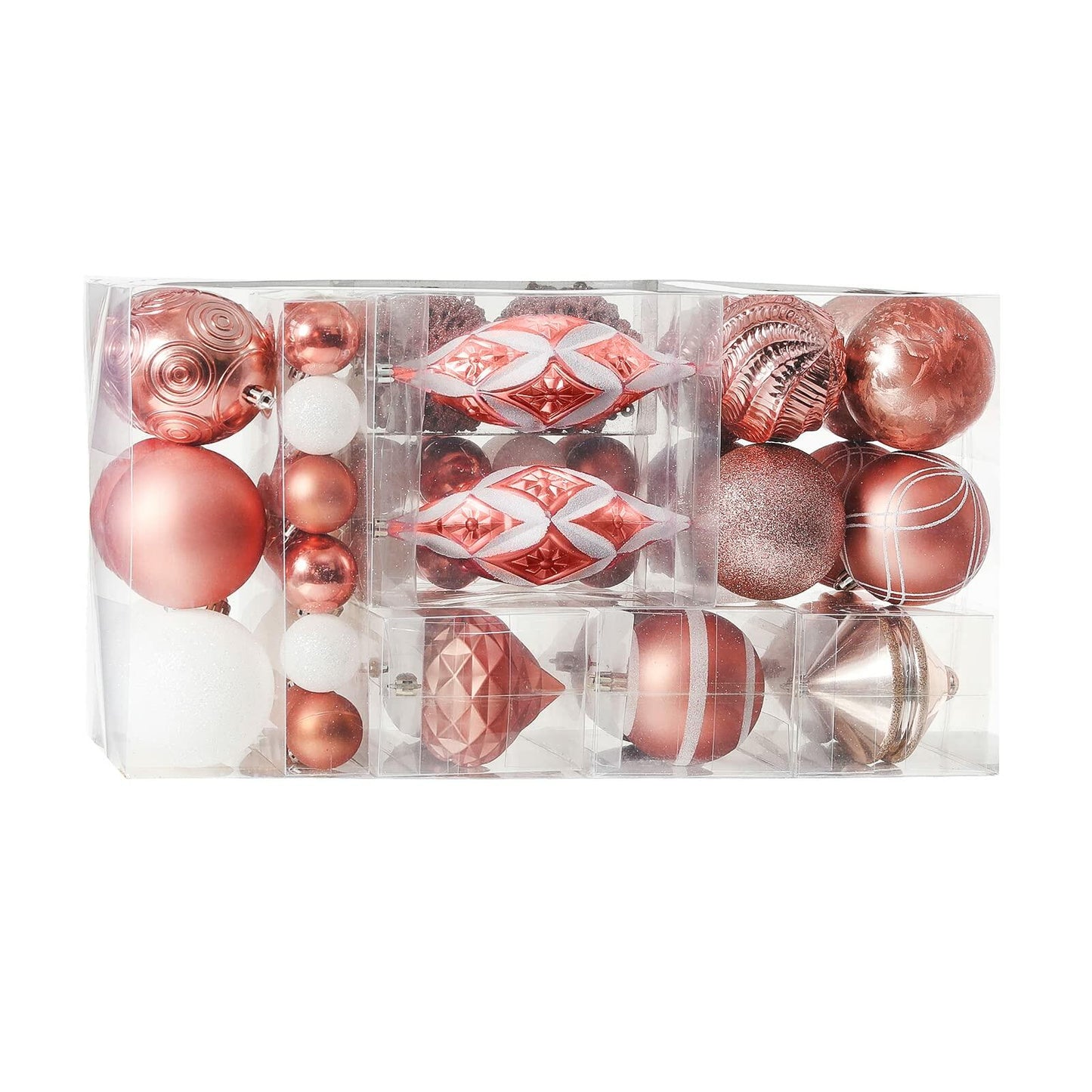 XmasExp Shatterproof Christmas Hanging Balls Red 102pcs Tree Ornaments