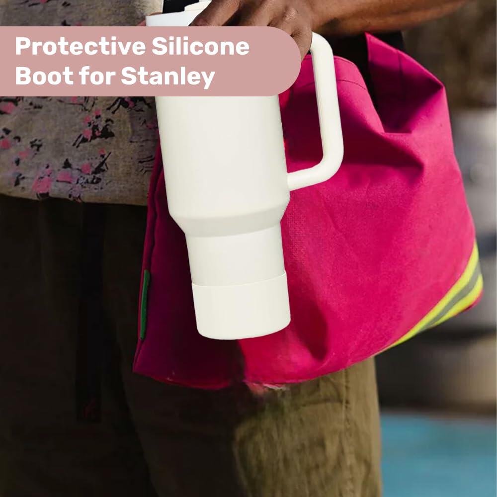 JENCAG Stanley Boot Silicone Sleeve 2Pc Cream for Quencher & Hydroflask