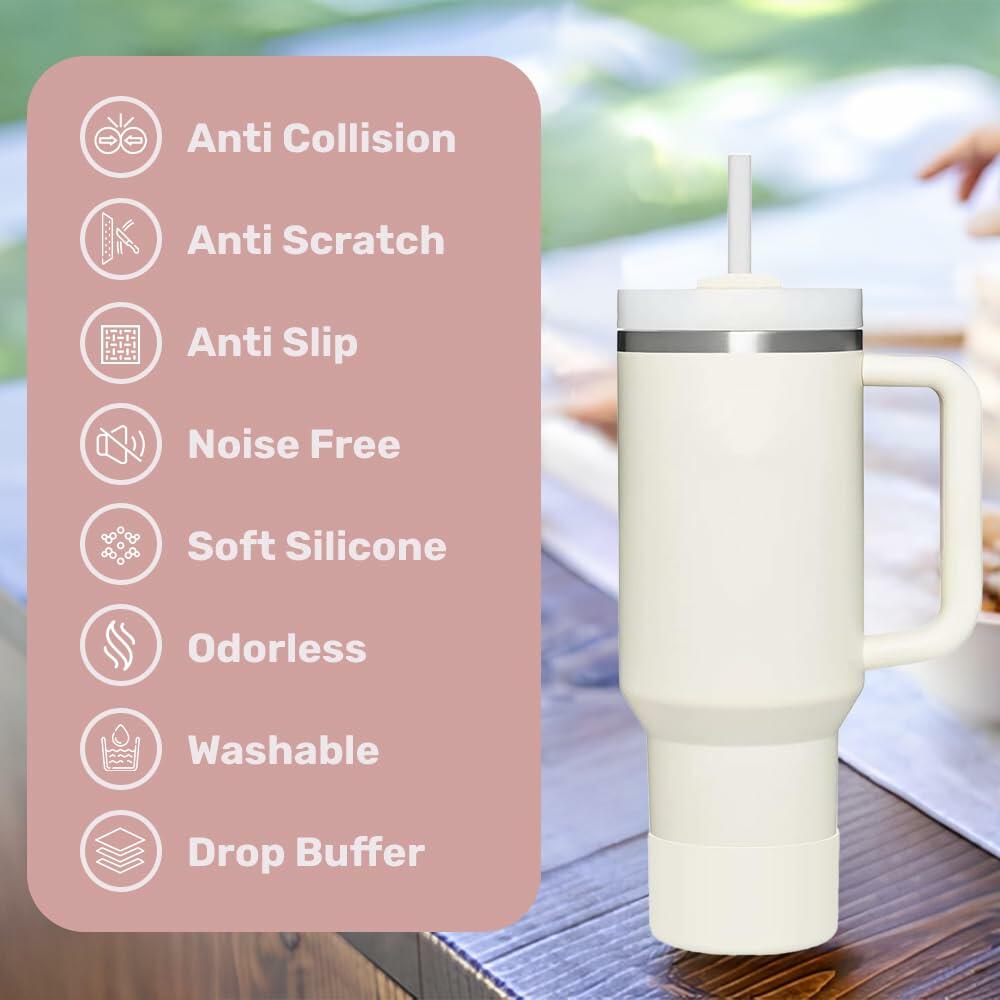 JENCAG Stanley Boot Silicone Sleeve 2Pc Cream for Quencher & Hydroflask