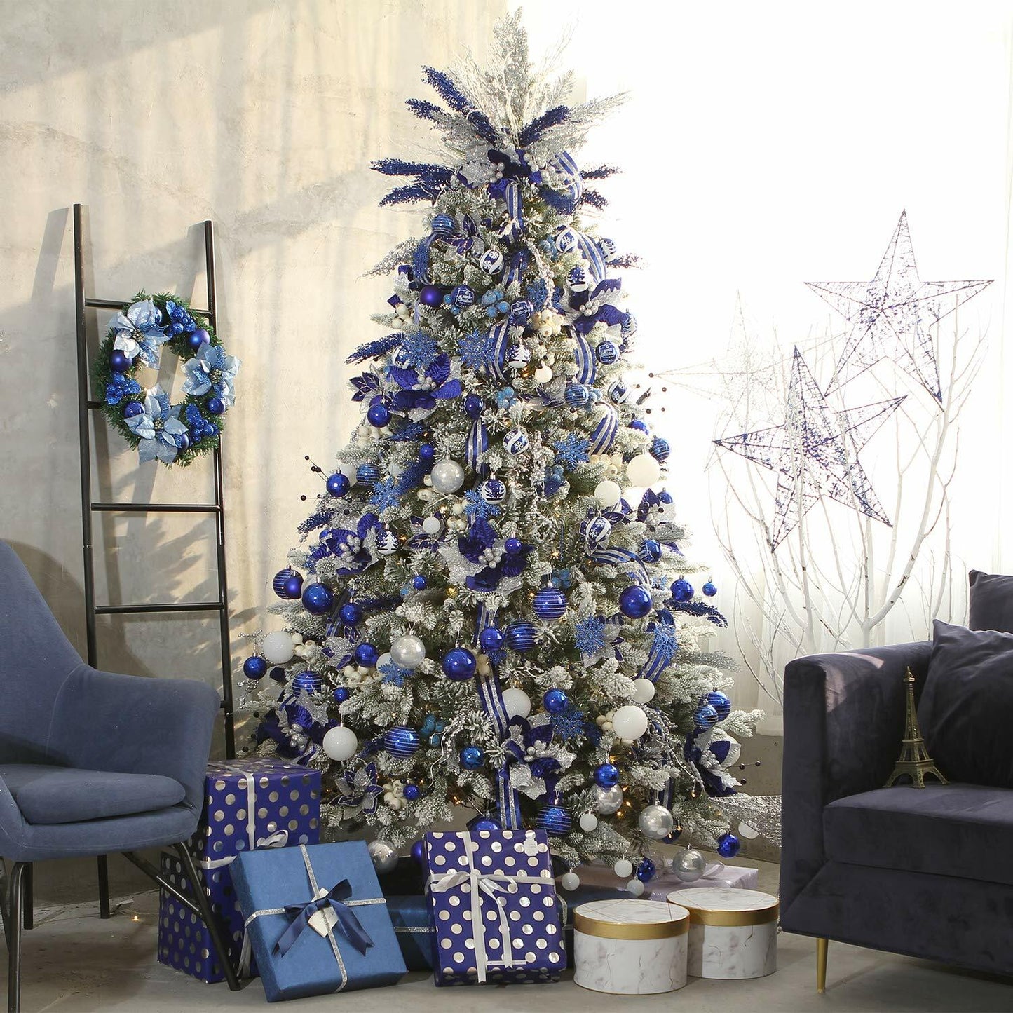 Sea Team 60mm Champagne Shatterproof Christmas Ball Ornaments Set 24 Count
