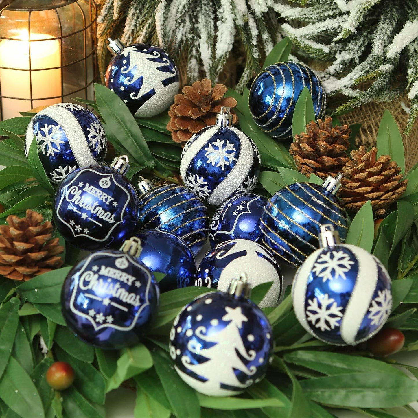 Sea Team 60mm Champagne Shatterproof Christmas Ball Ornaments Set 24 Count
