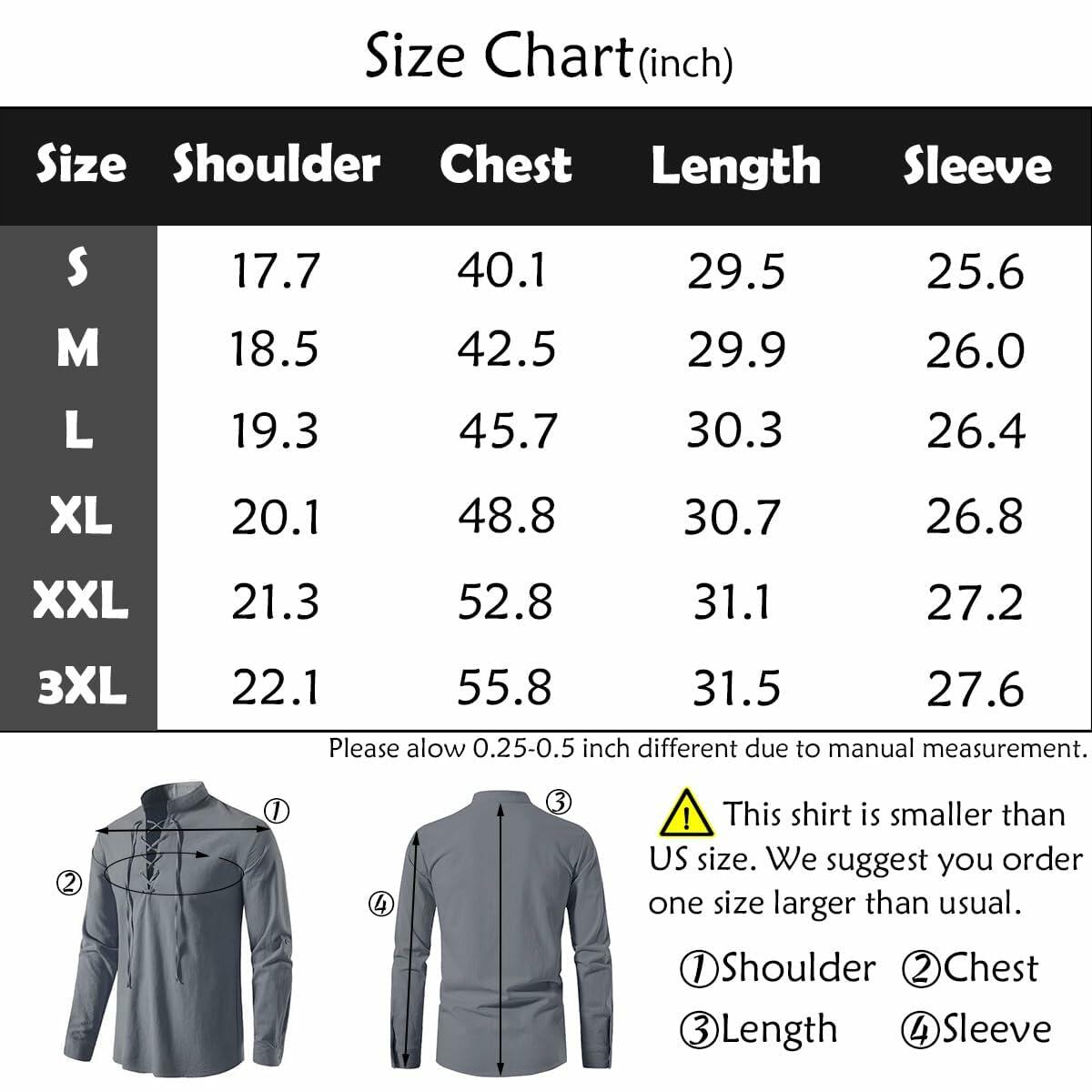 Heyigrow Mens Pirate Long Sleeve Shirt Viking Cosplay Renaissance Top, XL