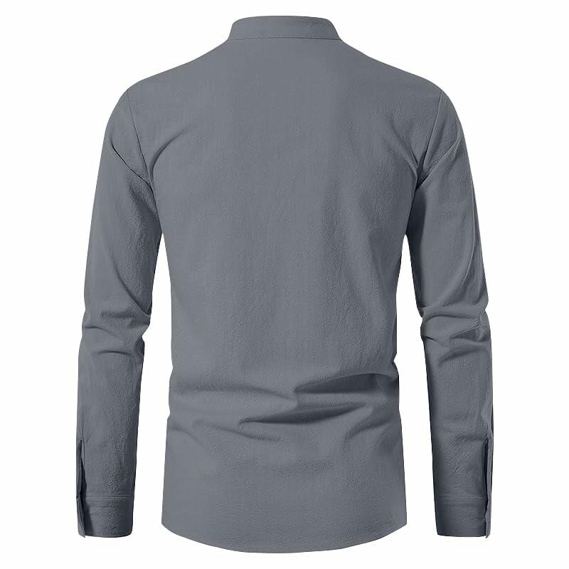 Heyigrow Mens Pirate Long Sleeve Shirt Viking Cosplay Renaissance Top, XL