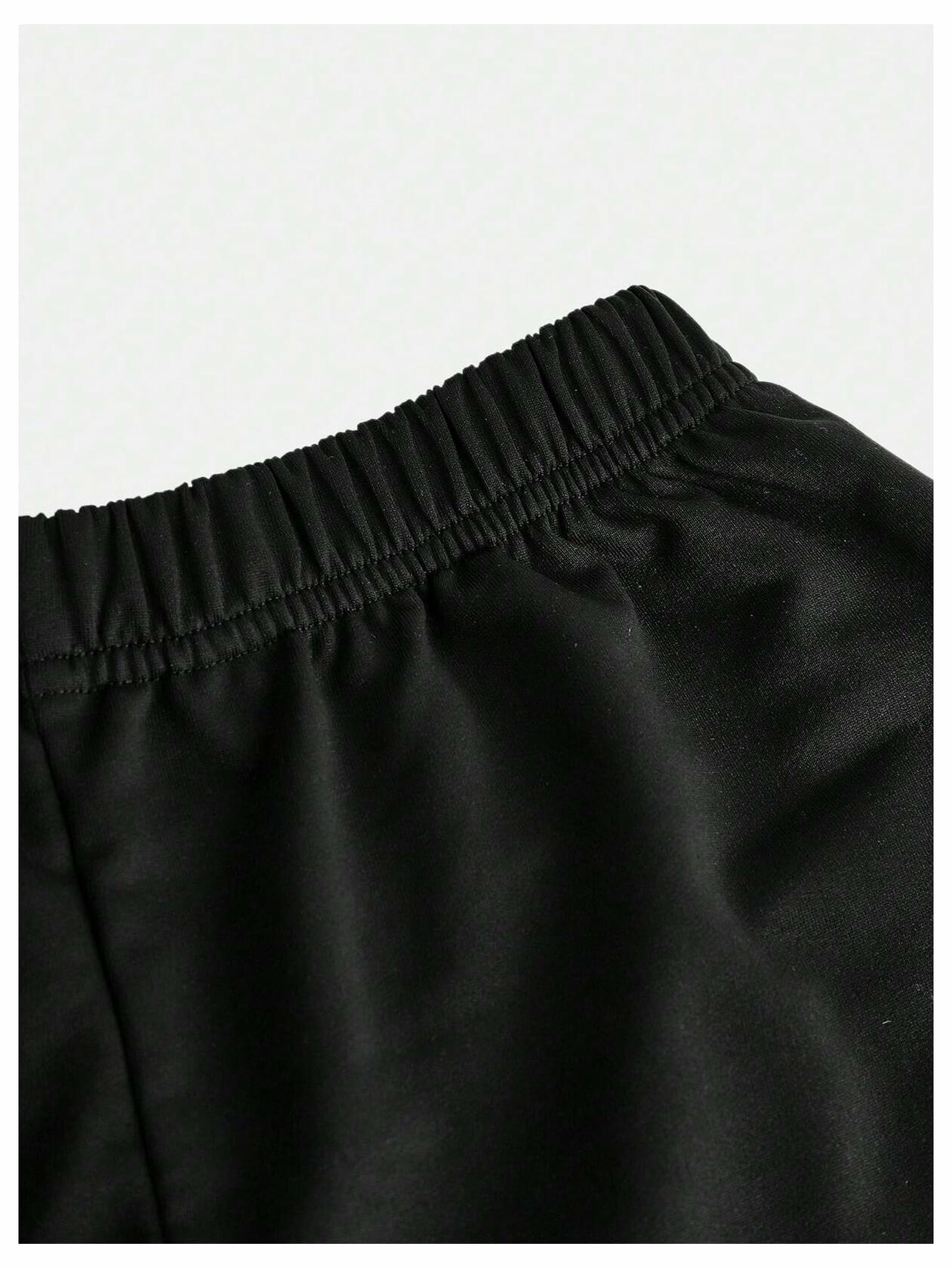RoseSeek Girl's Wide Leg Star Print Sweatpants High Waist Black Size 12Y