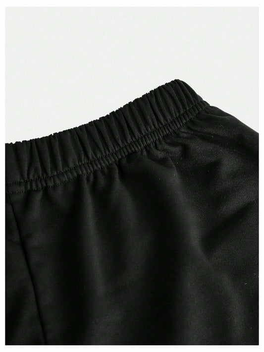 RoseSeek Girl's Wide Leg Star Print Sweatpants High Waist Black Size 12Y