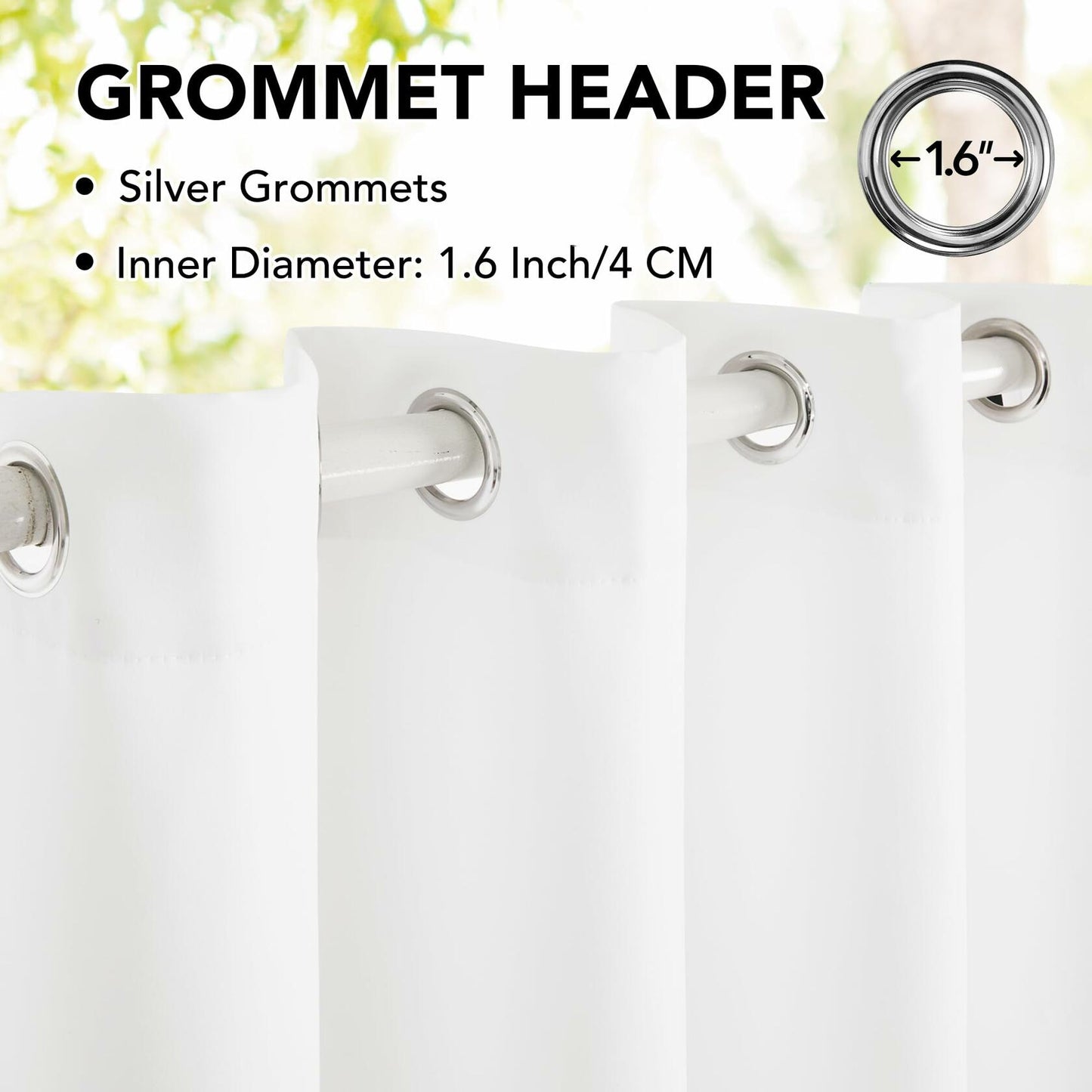 Deconovo Solid Grommet Waterproof Outdoor Curtains Patio 105x96 Green