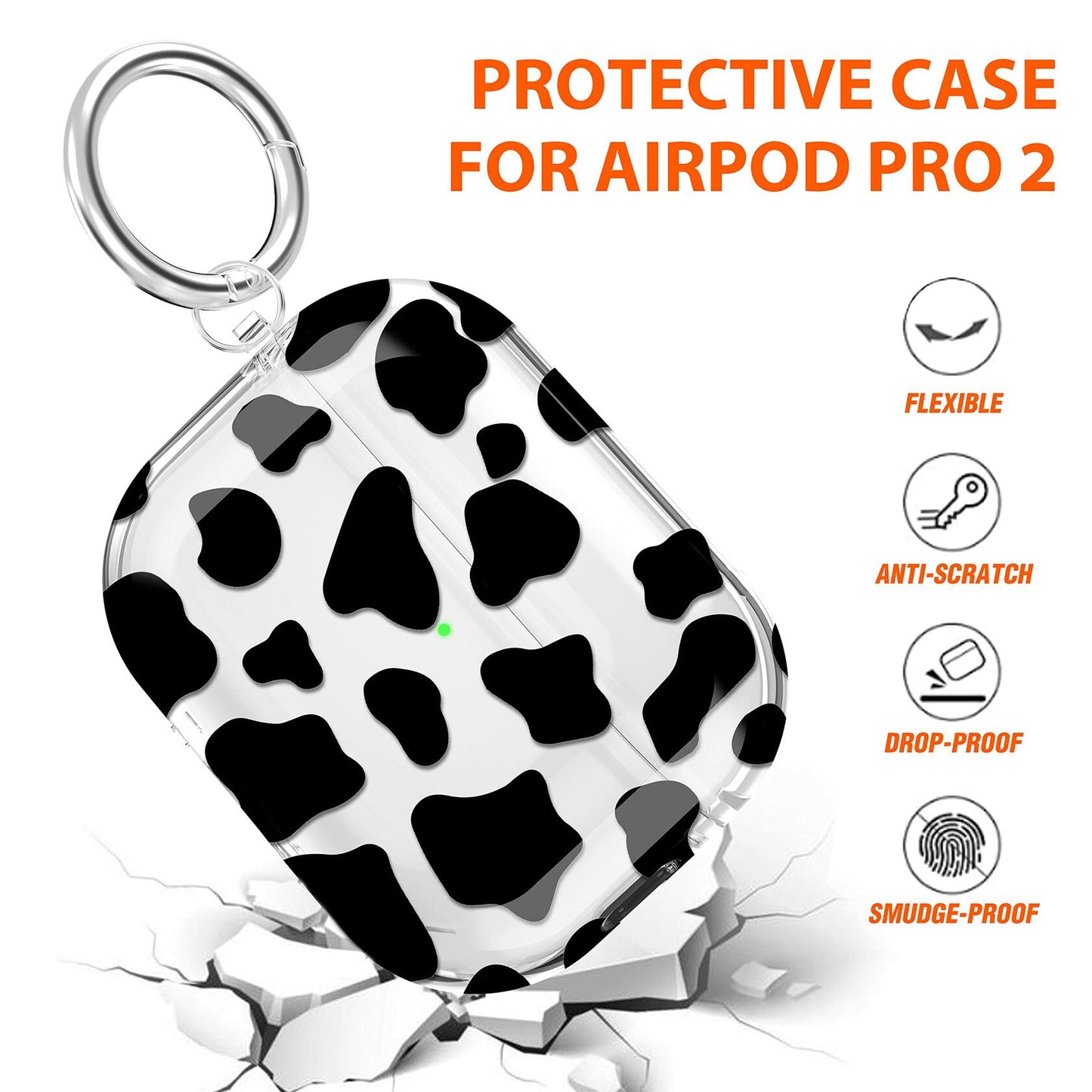 Maxjoy AirPods Pro Case 1st/2nd Gen Safety Lock Keychain Floral Cover