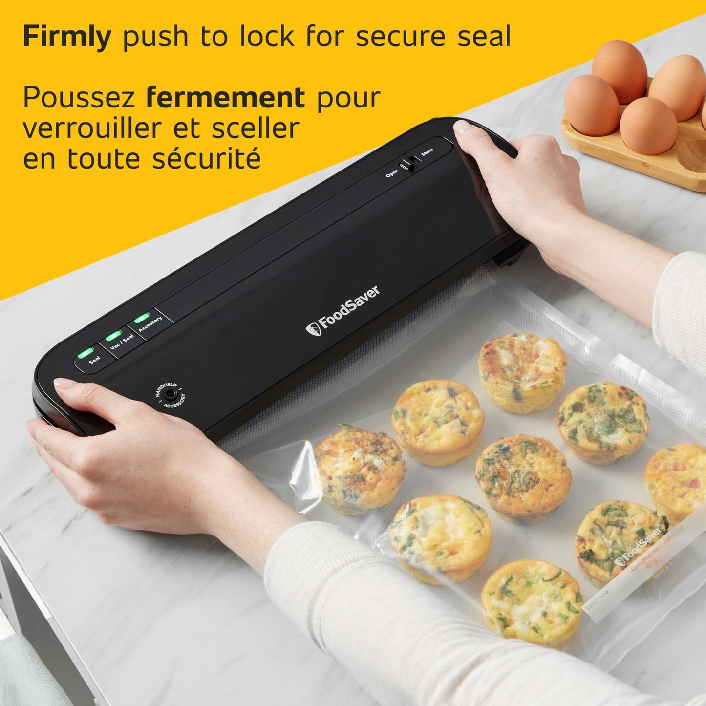 FoodSaver 110878 Compact Vacuum Sealer Black Plastic Metal 120V