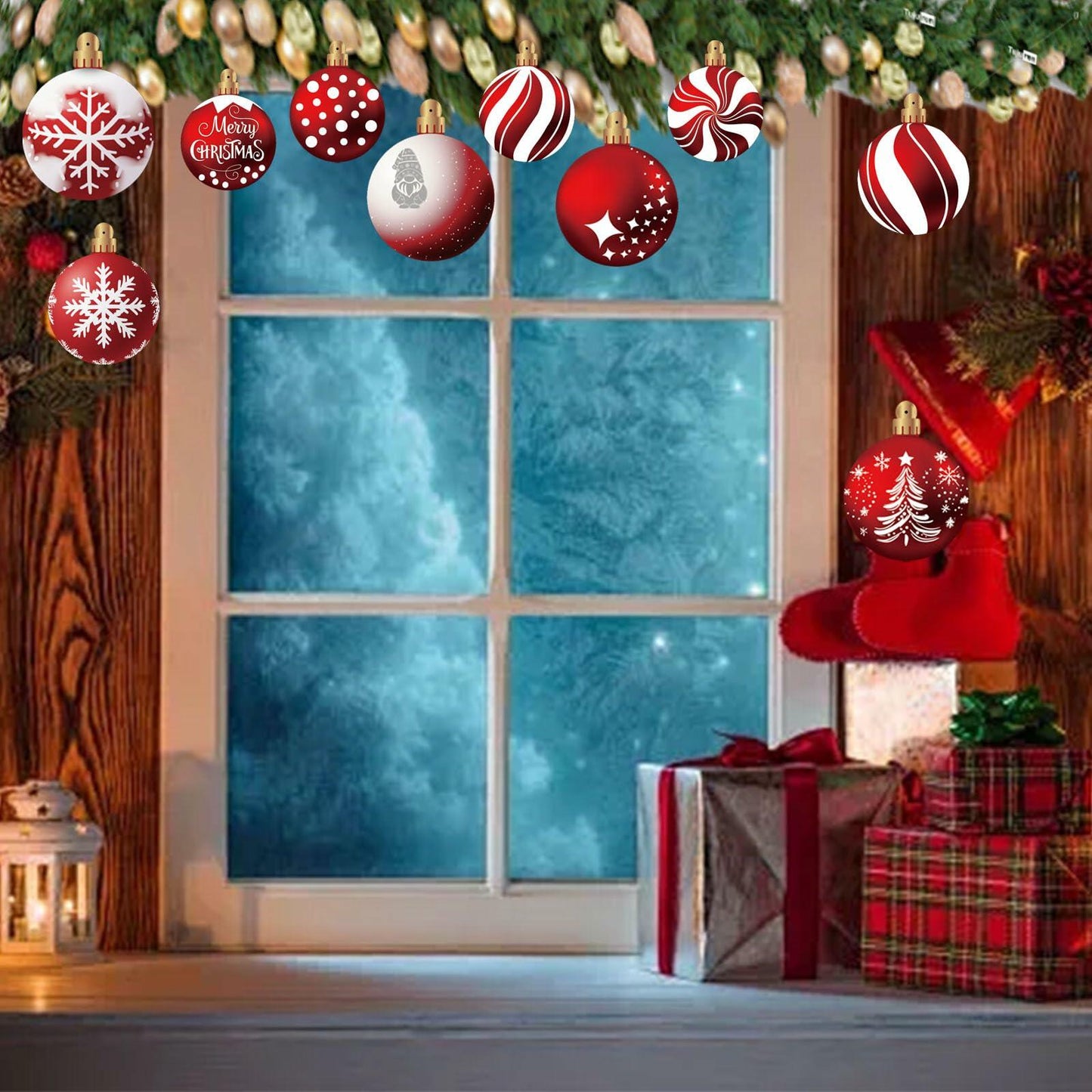24pcs Red Peppermint Candy Ornaments & Yard Signs Christmas Tree Decor