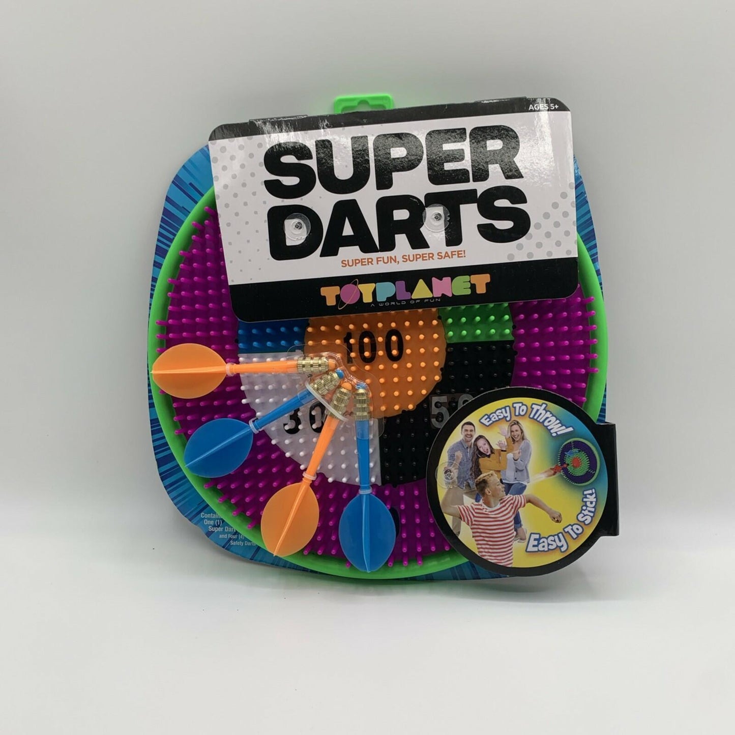 Big Time Toys Super Dart Board Darts Easy Throw Easy Stick Multi-Color