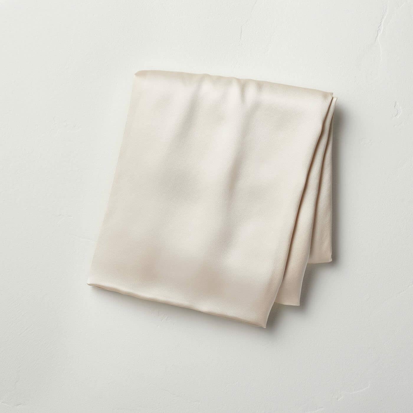 Casaluna Solid 100% Silk Pillowcase Standard Size Nude