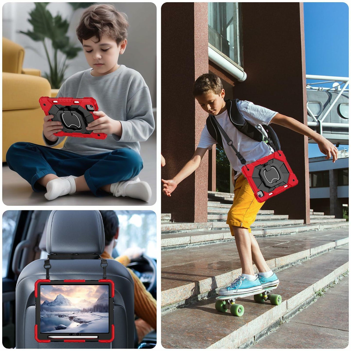 WESOROL iPad Air 11" Case M3 2025 M2 2024 7th/6th Gen 360 Stand Pen Holder Black