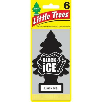 Little Trees Car Air Freshener 6 Pack – Black Ice Hanging Paper Tree Scent
