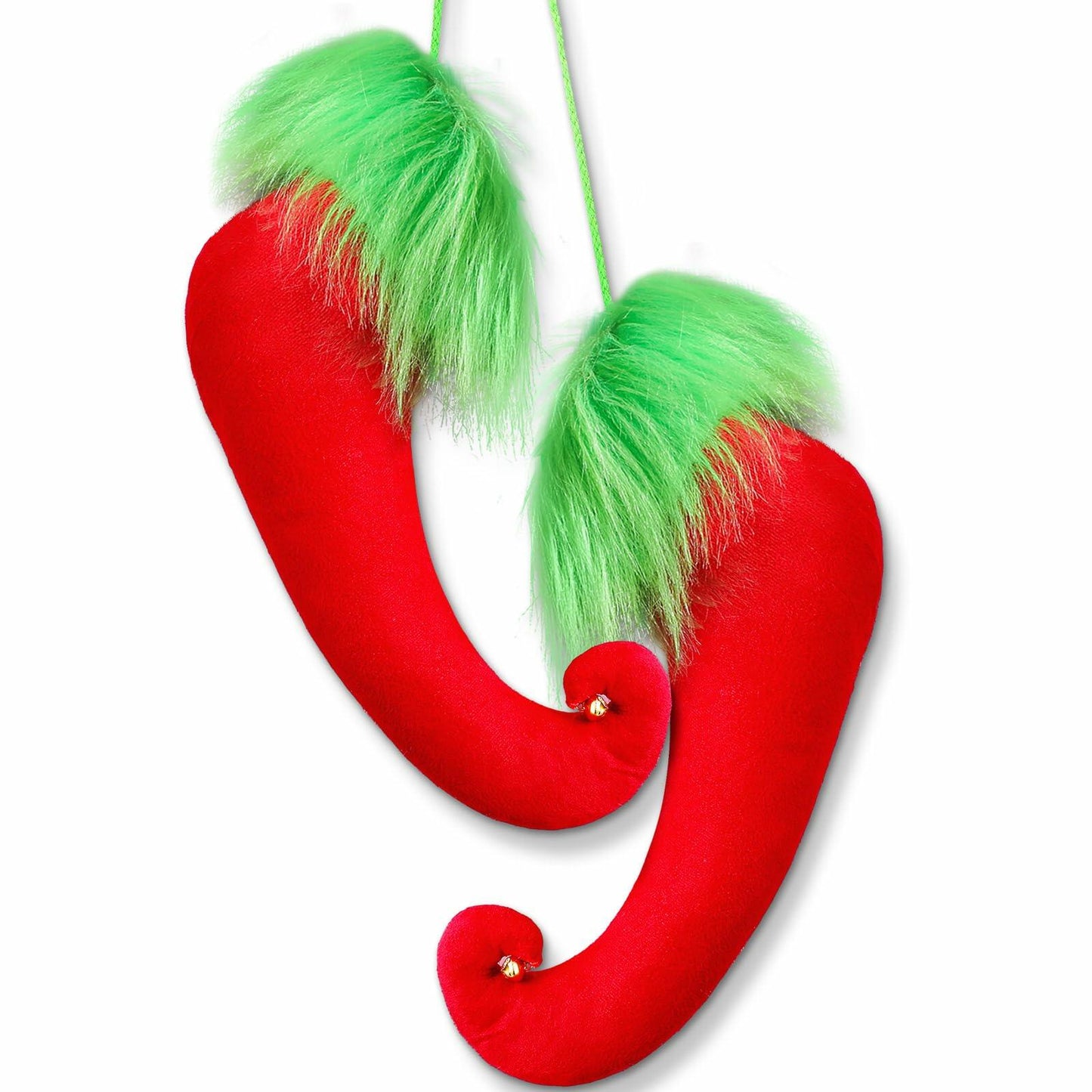 Suhine Christmas Elf Boots Hanging Decor Red 13 Inch