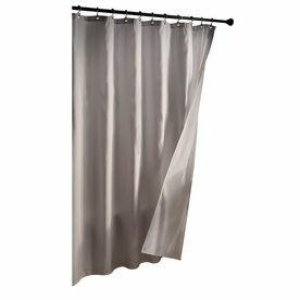 Zenna Home 100% Waterproof Gray Fabric Shower Curtain Liner 70x72