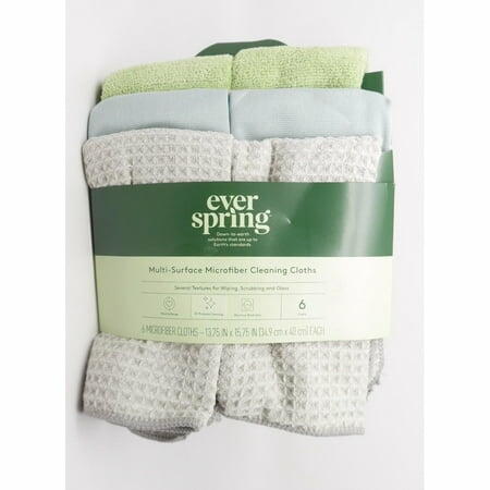 Everspring Multi-Surface Microfiber Cleaning Cloths 6ct