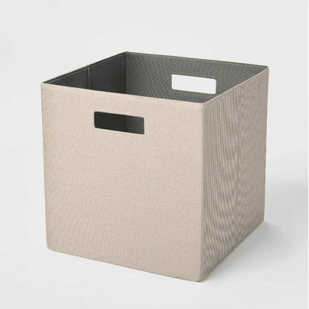 Brightroom 13x13 Fabric Bin Light Taupe Cube Storage Organizer