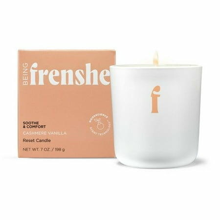 Being Frenshe Coconut & Soy Wax Reset Candle Essential Oils Cashmere Vanilla 7oz