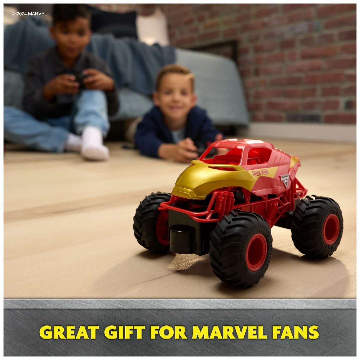 Monster Jam Marvel Iron Man RC Monster Truck 1:24 Scale Kids Toy