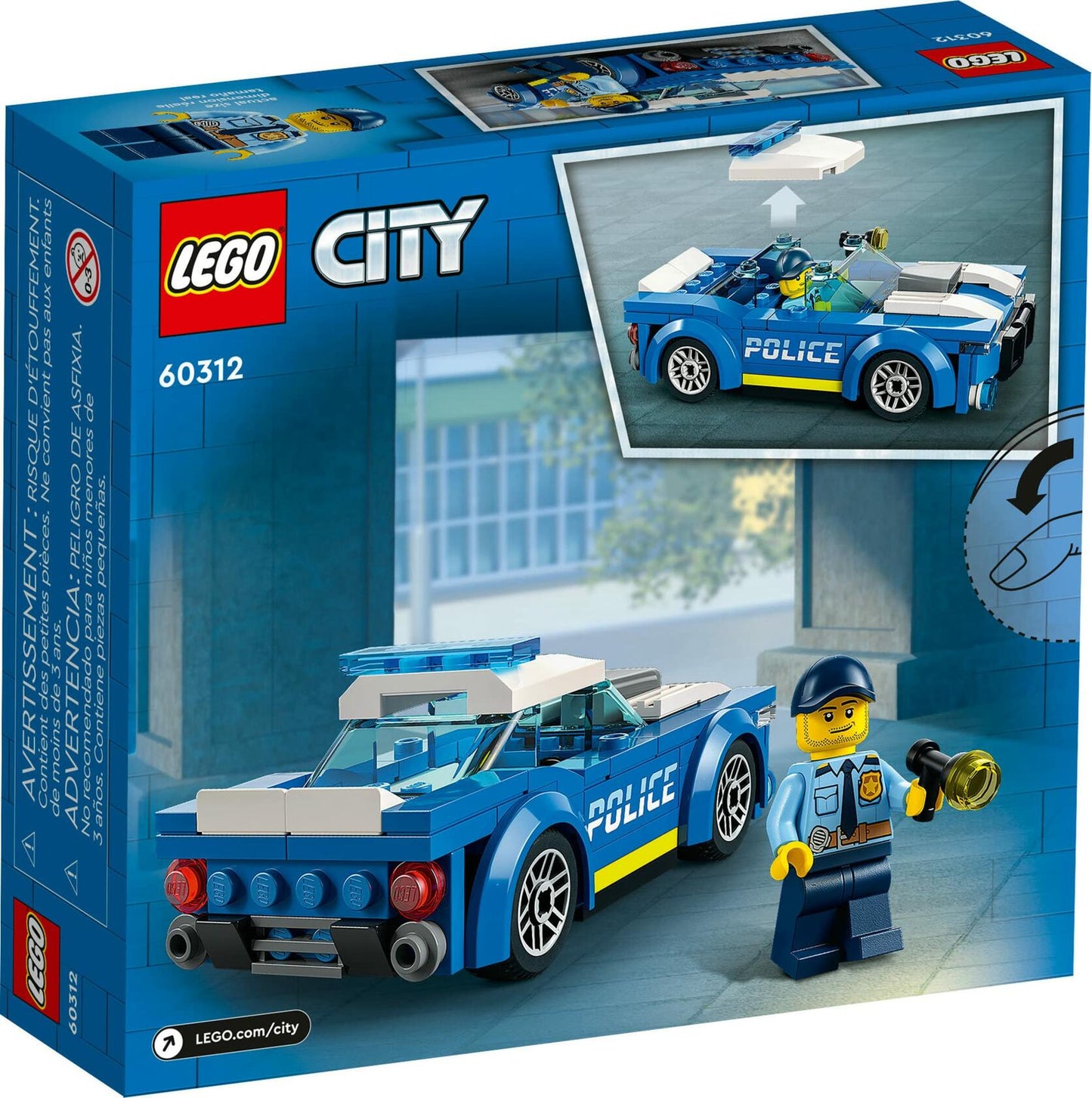 LEGO City Police Car 60312 with Officer Minifigure Blue 94 Pieces
