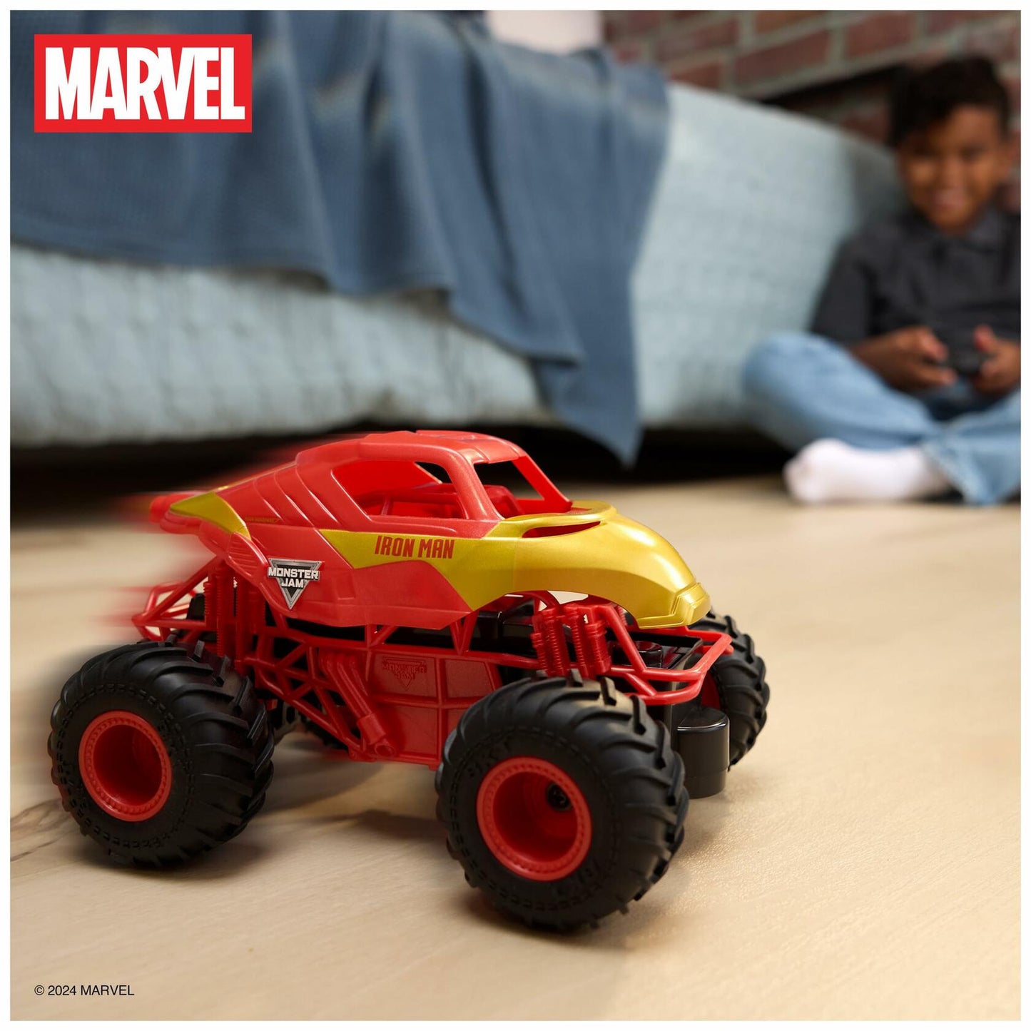 Monster Jam Marvel Iron Man RC Monster Truck 1:24 Scale Kids Toy