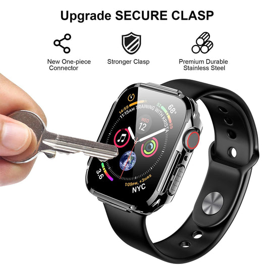 Mesime Rugged Case Apple Watch Series 8 7 41mm Grey with Tempered Glass