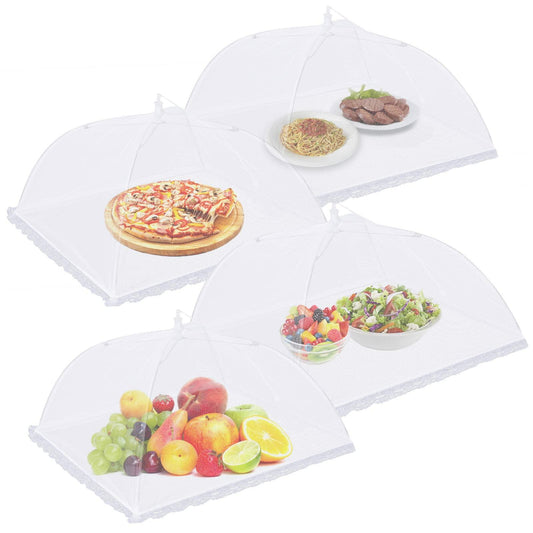 4 Pack Mesh Food Covers 17in Large Pop-Up Tent Umbrella for BBQ Outdoors