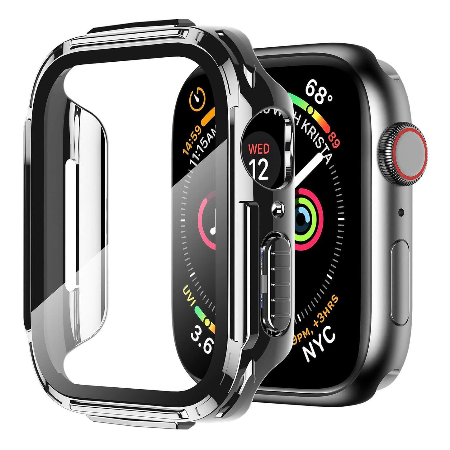 Mesime Rugged Case Apple Watch Series 8 7 41mm Grey with Tempered Glass