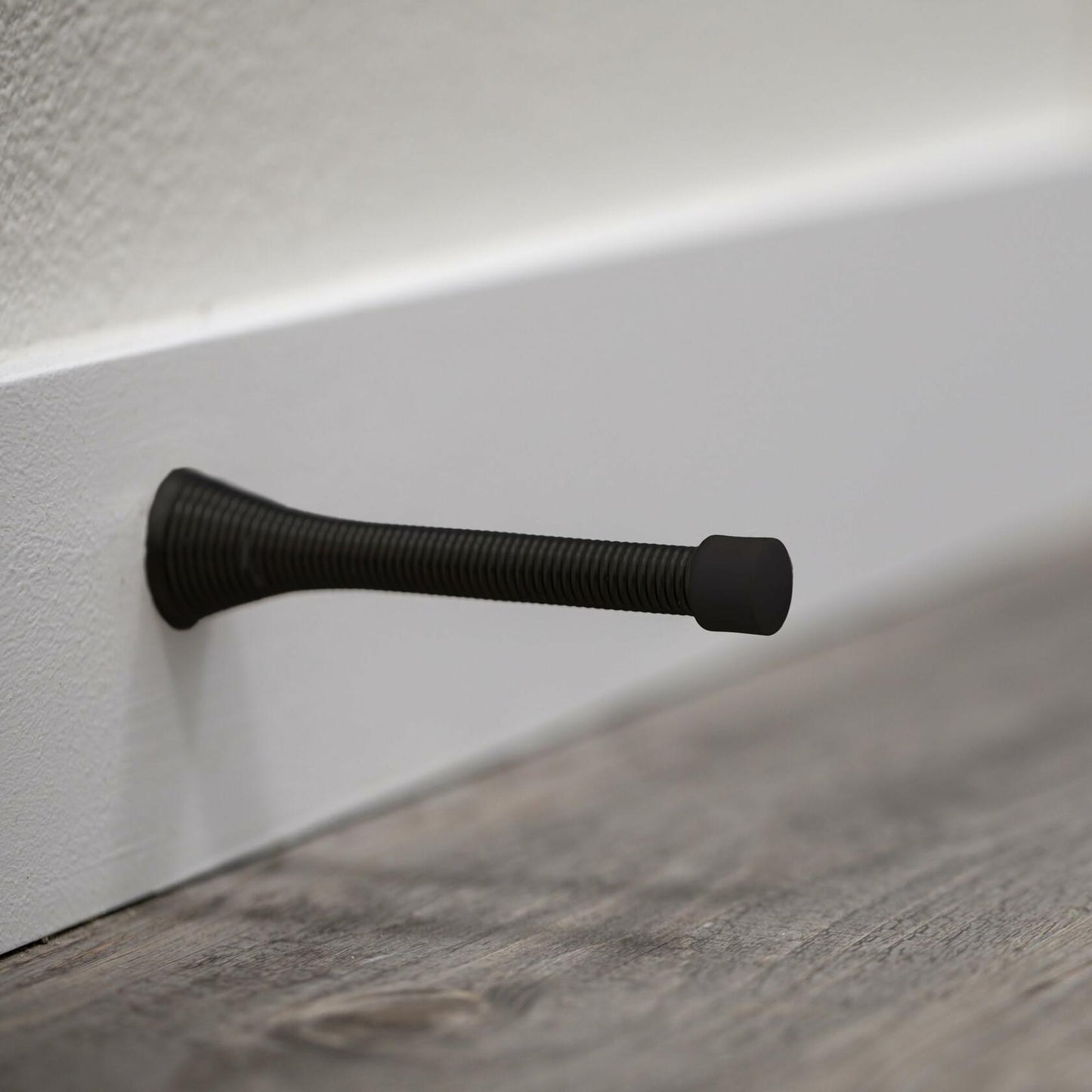 Design House Spring Door Stop Wall Protector Rubber Tip Matte Black 10-Pack