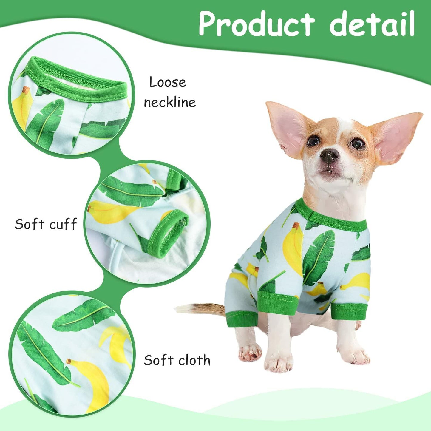 Dog Pajamas Small Chihuahua Yorkie Teacup Puppy Pjs Soft Clothes Size 2XL