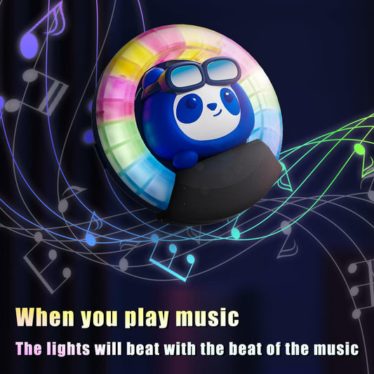 Car Air Fresheners Panda Voice-Activated Rhythm LED Light Blue Automotive