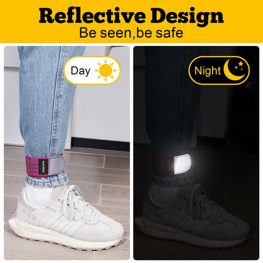 Neracking 2pcs Adjustable Elastic Boot Straps High Visibility Purple