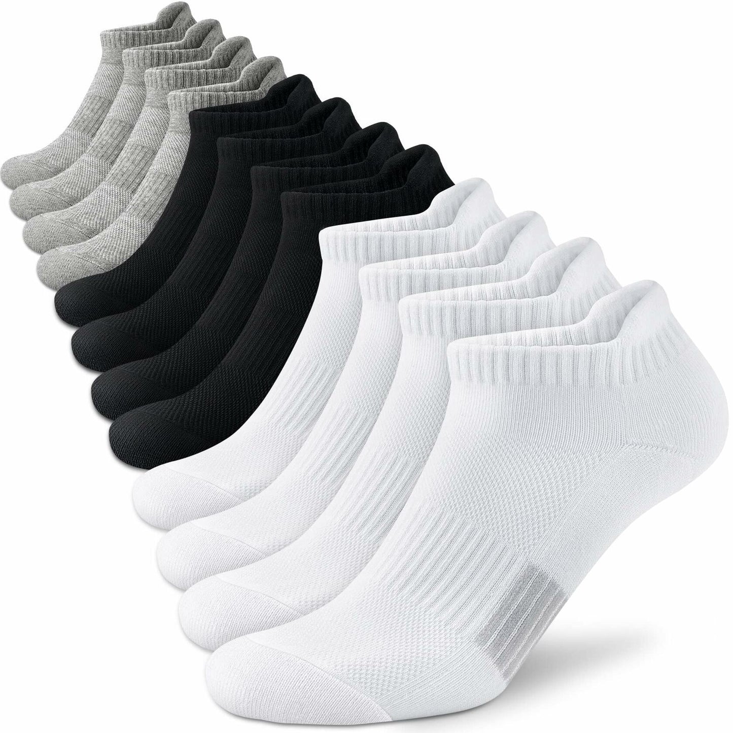 Amutost Womens Athletic Ankle Socks No Show Cushioned 6 Pairs Size M