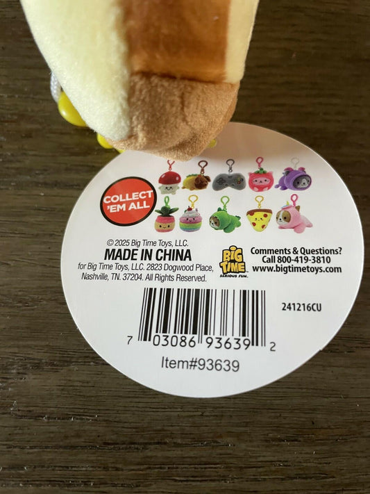 NWT TOY PLANET PLUSH KEYCHAIN PIZZA CUTE GIFT KIDS FREE SHIPPING SUPER SOFT