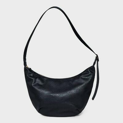 Universal Thread Slouchy Crescent Sling Handbag Black Adjustable Strap Twill