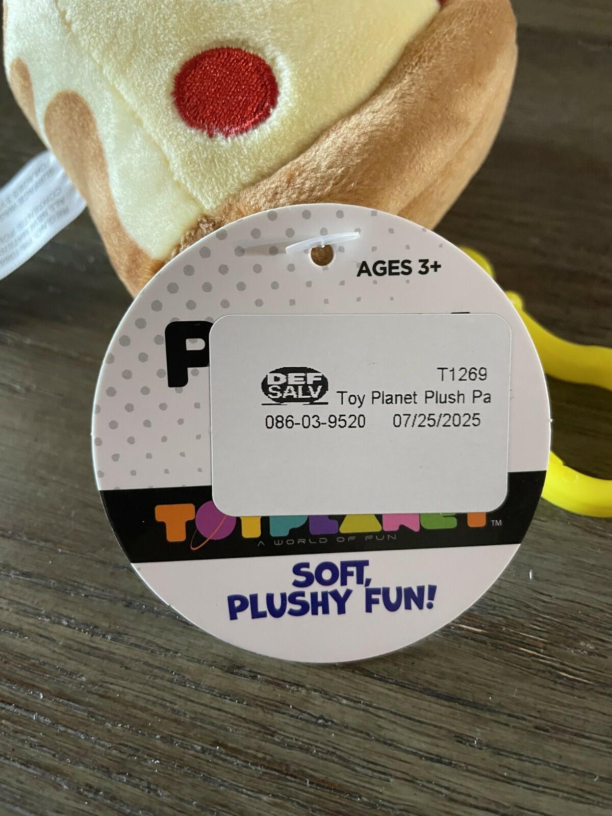 NWT TOY PLANET PLUSH KEYCHAIN PIZZA CUTE GIFT KIDS FREE SHIPPING SUPER SOFT