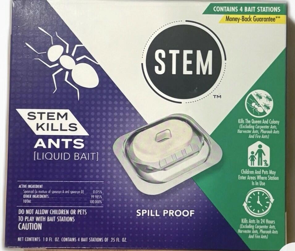 STEM Liquid Ant Bait Spill Proof 4 Stations .25 fl Oz Each Indoor