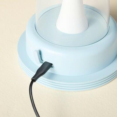 Hearth & Hand Portable Blue LED Table Lantern Light 11in Plastic